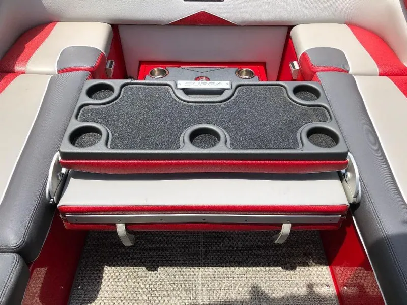 Slide: The Image of 2015 Supra SE 450 boat interior with cup holders and seating. - 5