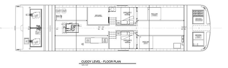 Slide: The Image of Floor plan of 2014 Bravada Infinity Trip #1 houseboat, cuddy level layout. - 21