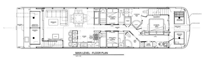 Slide: The Image of 2014 Bravada Infinity Trip #1 main level floor plan, detailed layout. - 22