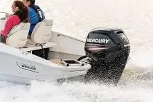 Slide: The Image of 2016 Boston Whaler 110 Sport boat with Mercury engine on water. - 10