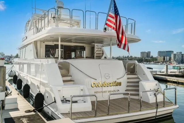 Slide: The Image of Luxury yacht Westport 112, 2000 model, docked at Newport Beach, CA. - 2