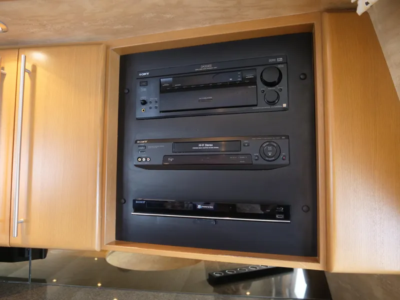 Slide: The Image of Built-in entertainment system in a 2000 Westport 112 yacht. - 20