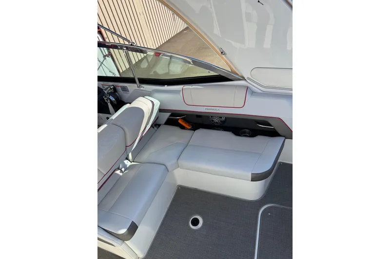 Slide: The Image of 2019 Formula 330 Crossover Bowrider bathroom with modern fixtures and compact design. - 14