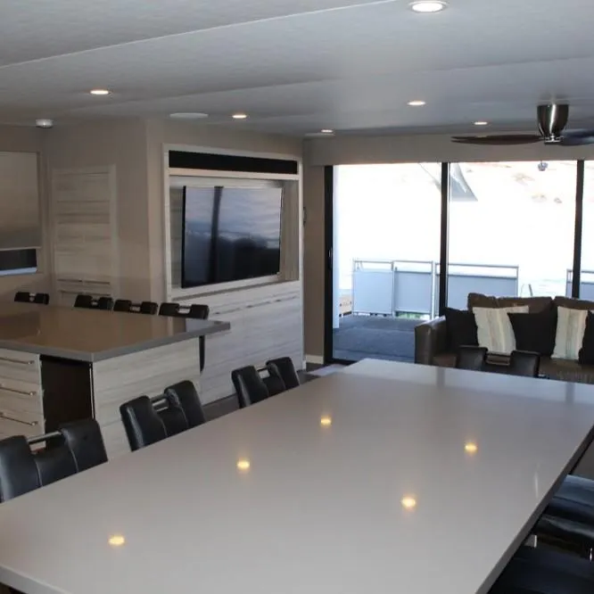 Slide: The Image of Modern interior of Adonia Atlantis Trip 8, 2016, featuring sleek dining area and large windows. - 15