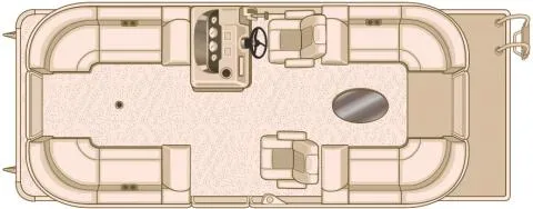 Slide: The Image of 2026 Sylvan Mirage 8522 LZ pontoon boat layout with spacious seating and helm. - 31