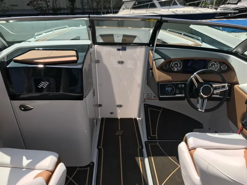 Slide: The Image of Interior of a 2019 Four Winns HD270 boat, modern design. - 28
