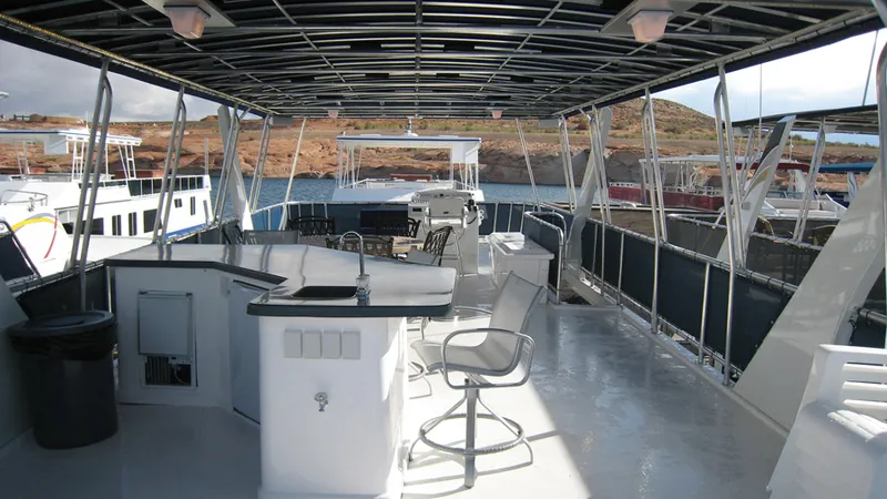 Slide: The Image of Wood-paneled interior of 2008 Sumerset Blue Moon Trip #11, featuring a narrow hallway and framed map. - 7