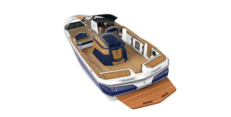 Slide: The Image of 2023 MasterCraft ProStar boat with luxurious interior and advanced features. - 19