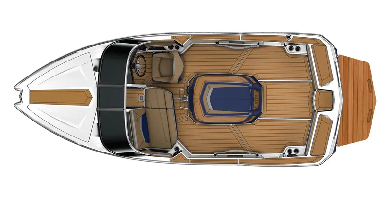 Slide: The Image of 2023 MasterCraft ProStar boat interior layout, top view. - 21