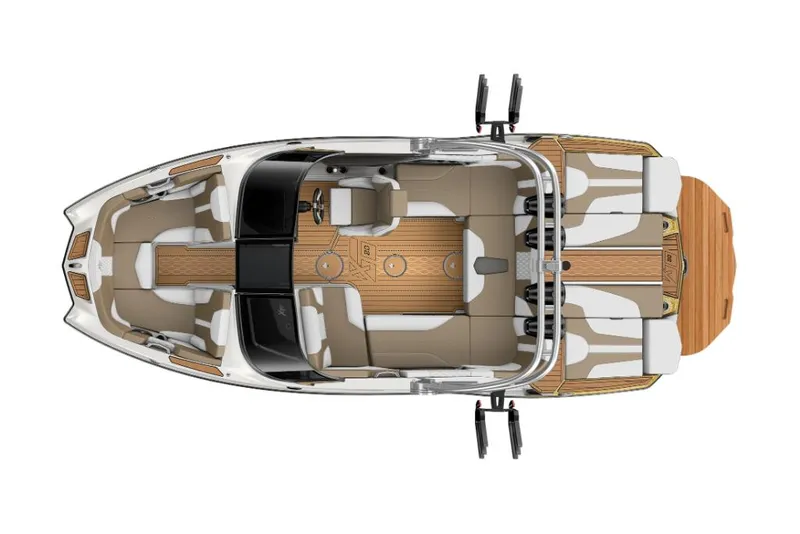 Slide: The Image of Top view of 2023 MasterCraft XT20 boat interior layout. - 25
