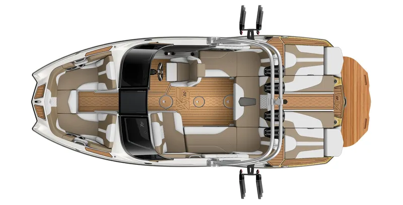 Slide: The Image of Top view of 2023 MasterCraft XT20 boat interior layout. - 26