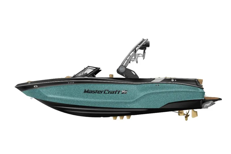 Slide: The Image of 2023 MasterCraft XT22 boat with sleek design and modern features. - 19