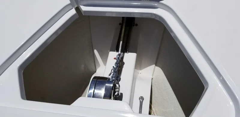 Slide: The Image of Anchor locker of 2015 Southport 33 FE with chain. - 22