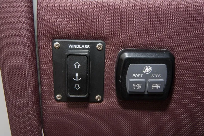 Slide: The Image of Windlass and engine control switches on 2019 Donzi 41 GT boat. - 29