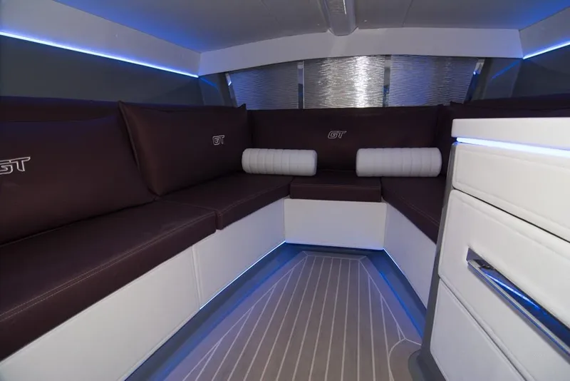 Slide: The Image of 2019 Donzi 41 GT interior with modern seating and ambient lighting - 40