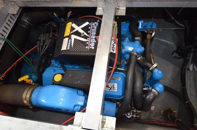 Slide: The Image of Engine compartment of a 1995 Carver 370 Voyager boat. - 23