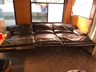 Slide: The Image of Luxurious leather sofa inside 2004 Sumerset Wind Walker houseboat. - 3