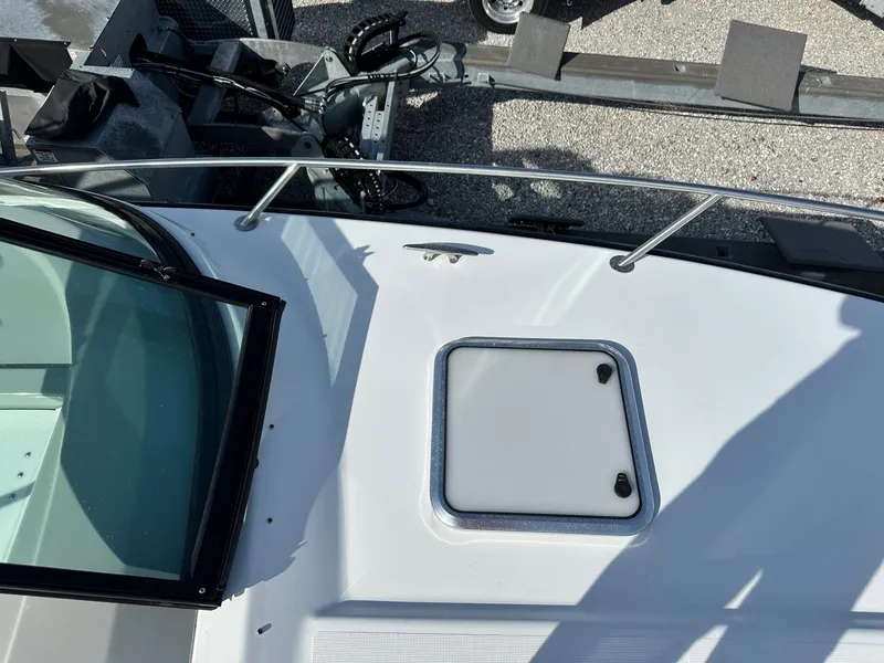 Slide: The Image of 2012 Formula 350 Sun Sport boat deck with hatch and railing. - 20