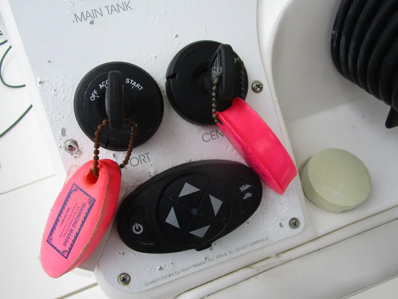 Slide: The Image of Control panel of a 2007 Fountain 38 Tournament Edition boat. - 11