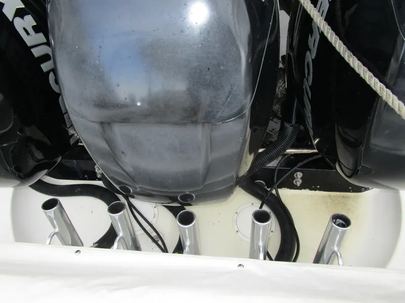 Slide: The Image of Engines of a 2007 Fountain 38 Tournament Edition boat. - 29