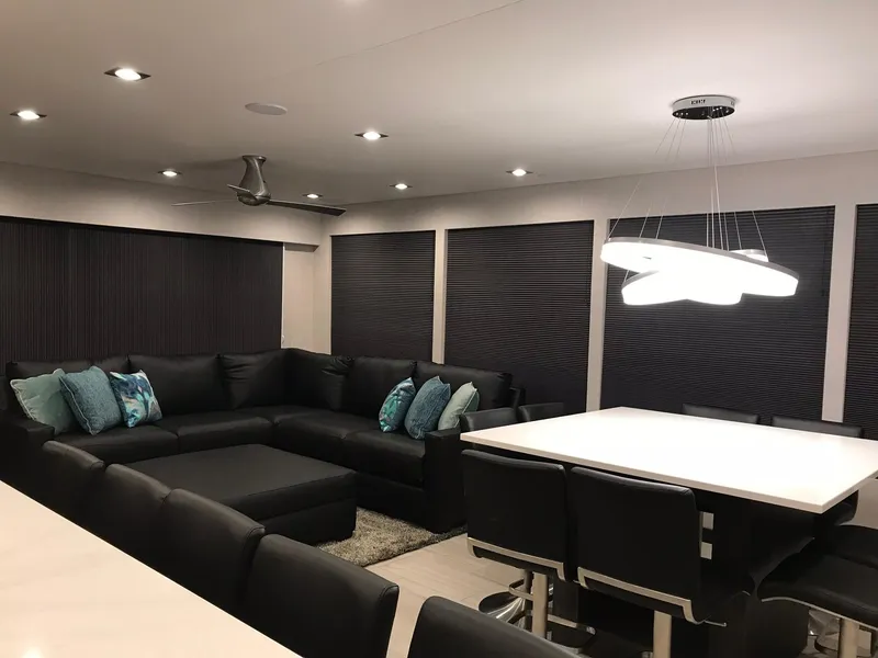 Slide: The Image of Modern lounge with black sofa and stylish lighting, Adonia Del Sol 2018. - 10