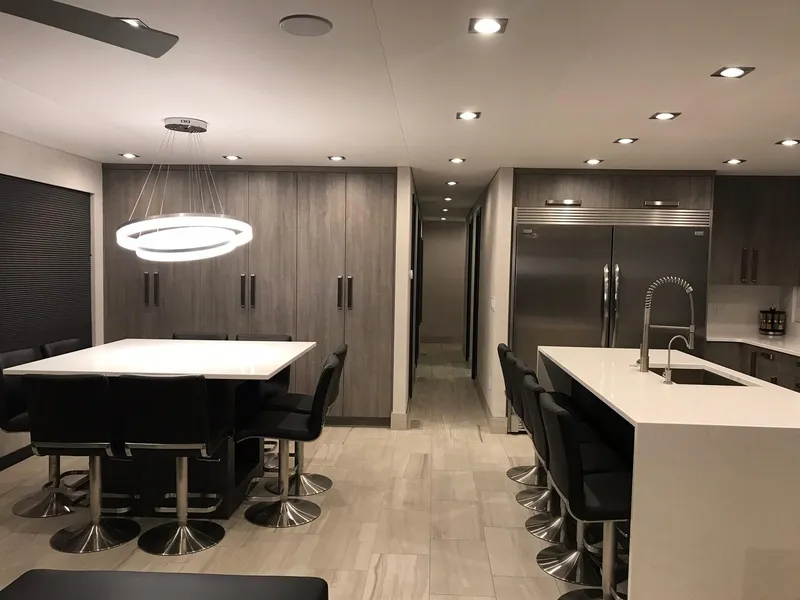 Slide: The Image of Modern kitchen with island and stylish pendant lights, Adonia Del Sol 2018. - 22