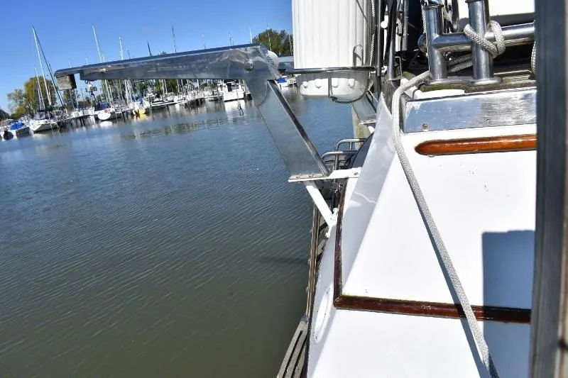 Slide: The Image of 1985 Grand Banks 49 Motoryacht docked with water view. - 8