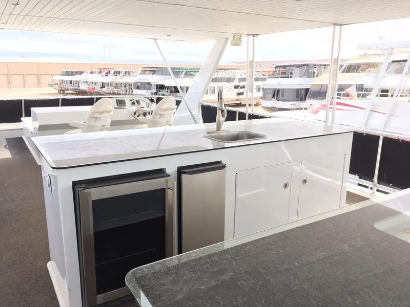 Slide: The Image of Luxurious Bravada yacht kitchen with sink and fridge, 2012 model. - 20