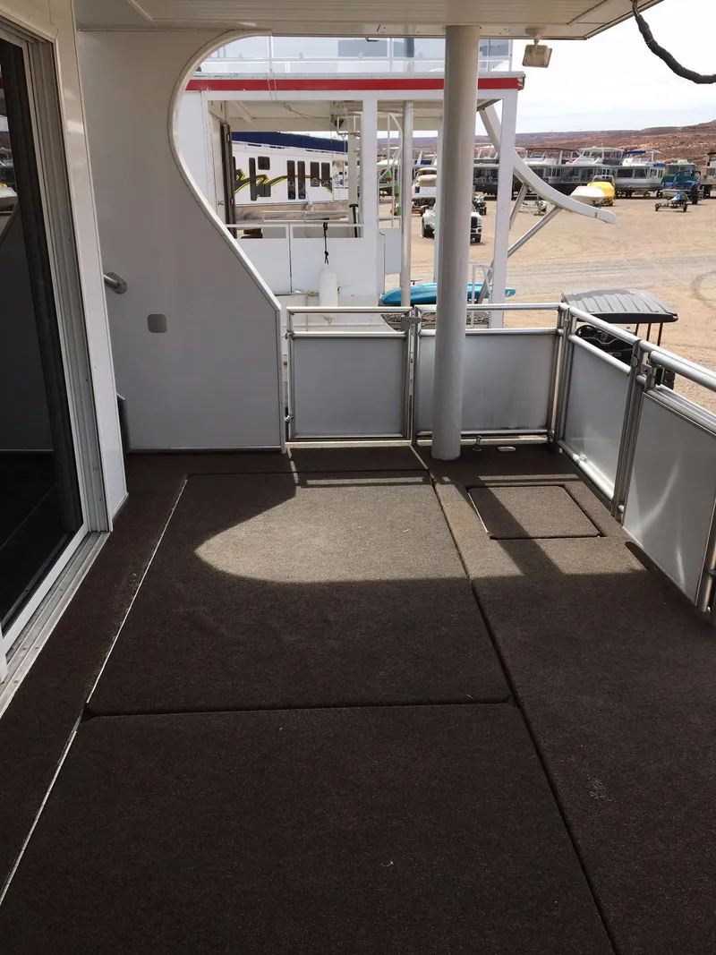 Slide: The Image of Bravada houseboat deck, Summer Solstice Trip 2012, overlooking the marina. - 3