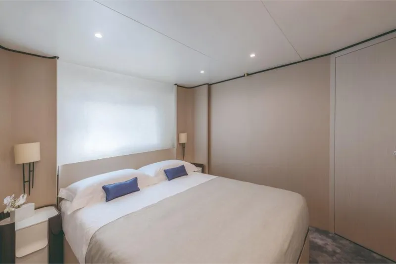 Slide: The Image of Luxurious bedroom interior of 2023 Azimut Grande 32 Metri yacht with modern design. - 36