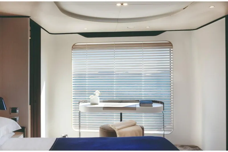 Slide: The Image of Luxurious cabin interior of 2023 Azimut Grande 32 Metri yacht with modern furnishings. - 42