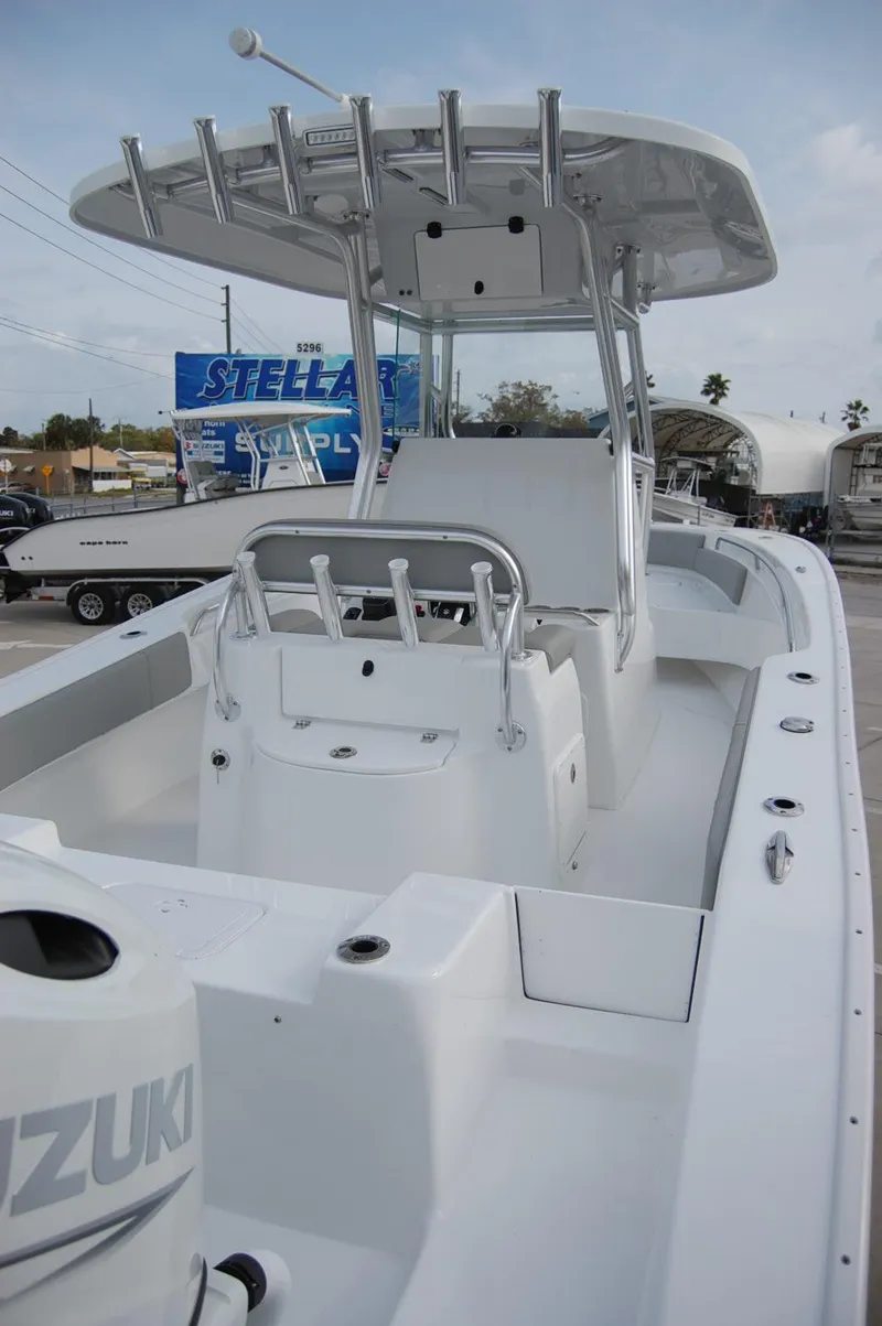 Slide: The Image of 2024 Cape Horn 24 XS center console boat with Suzuki outboard motor. - 7