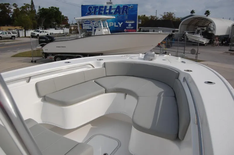 Slide: The Image of 2024 Cape Horn 24 XS boat with spacious seating area. - 9