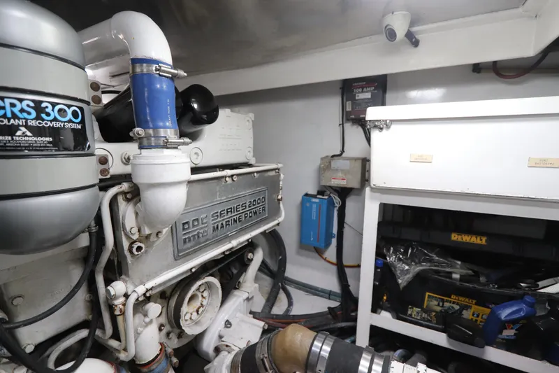 Slide: The Image of Engine room of 2002 Buddy Davis 74 yacht with Series 2000 marine power system. - 36