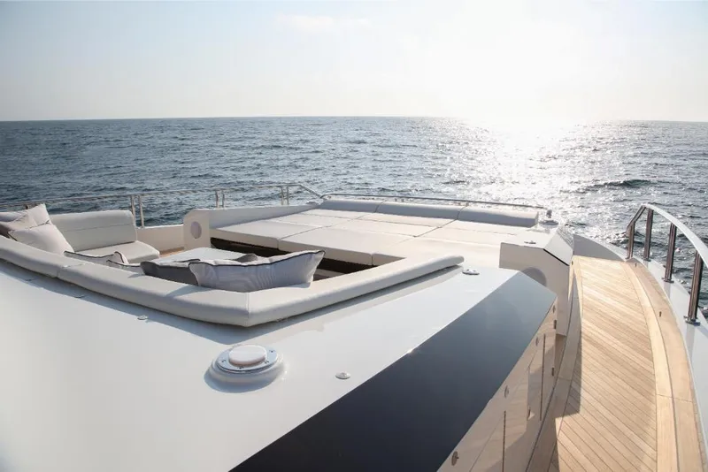 Slide: The Image of Luxurious 2023 Ocean Alexander 30R yacht with sun deck and ocean view. - 27