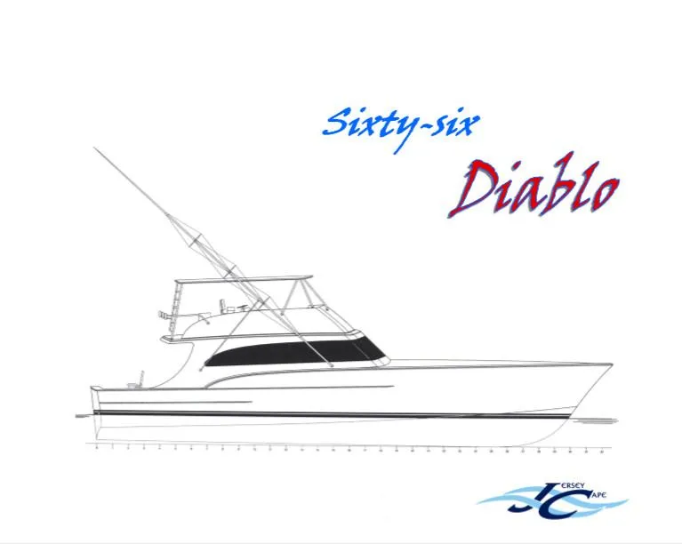 Slide: The Image of 2024 Jersey Cape 66' Diablo Custom yacht side profile sketch - 6