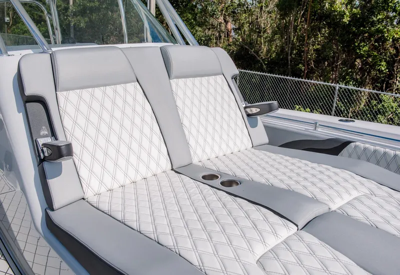 Slide: The Image of Luxurious seating on the 2025 Contender 39 Fisharound boat. - 8