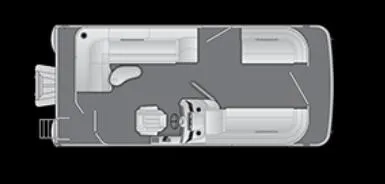 Slide: The Image of 2025 Bennington 20 SL Family pontoon boat layout with privacy room, top view. - 22