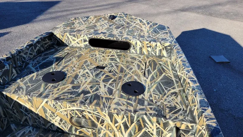 Slide: The Image of 2025 Smoker Craft Sportsman 1660 Tiller in Mossy Oak Camo, available now. - 9