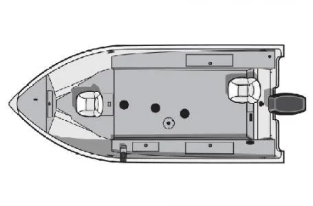 Slide: The Image of 2023 Smoker Craft Freedom 16 Tiller Deep V boat with Yamaha 50 hp engine, top view. - 11
