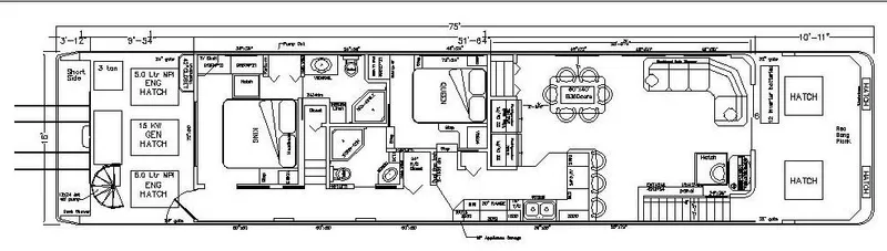 Slide: The Image of Floor plan of 2006 Sumerset Midnight Magic Trip 2 houseboat. - 3