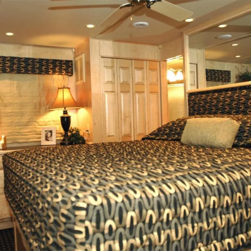 Slide: The Image of Luxurious bedroom in a 2006 Sumerset Midnight Magic Trip 2 houseboat. - 9