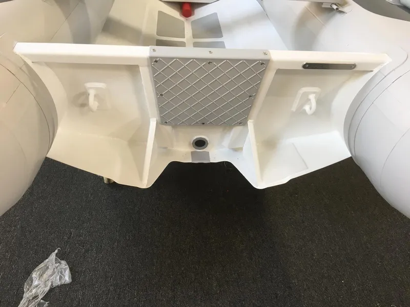 Slide: The Image of Gala A270 LITE 2023 inflatable boat transom with diamond plate reinforcement. - 12