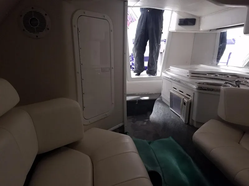 Slide: The Image of Interior of 2008 Fountain 42 Executioner boat with seating and kitchenette. - 4