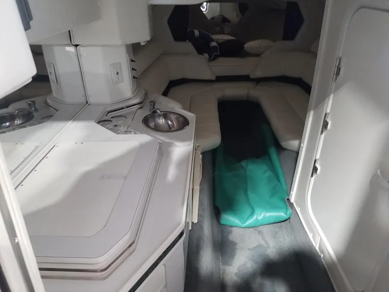 Slide: The Image of Interior of 2008 Fountain 42 Executioner boat with seating and kitchenette. - 41