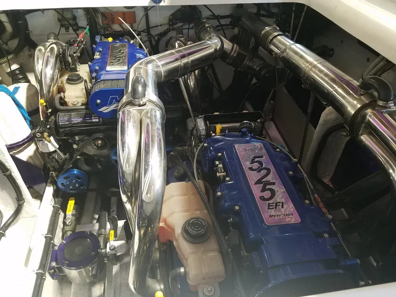 Slide: The Image of Engine compartment of a 2008 Fountain 42 Executioner with Mercury 525 EFI engines. - 5