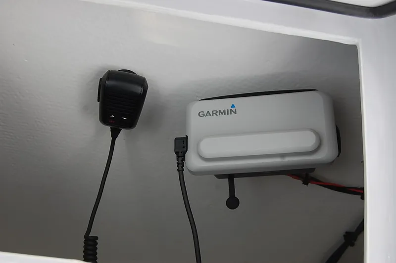 Slide: The Image of Garmin device and microphone in 2025 Cape Horn 36 XS boat. - 8