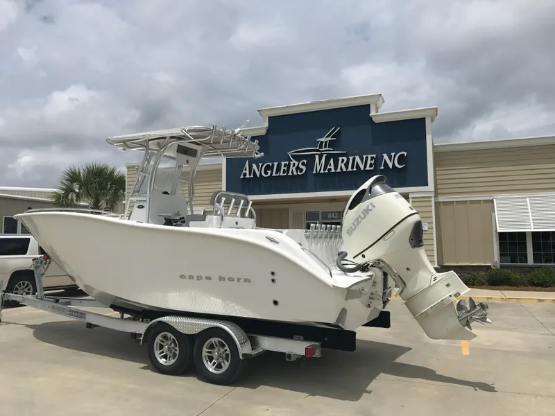 Slide: The Image of 2024 Cape Horn 22OS boat at Anglers Marine NC dealership. - 1