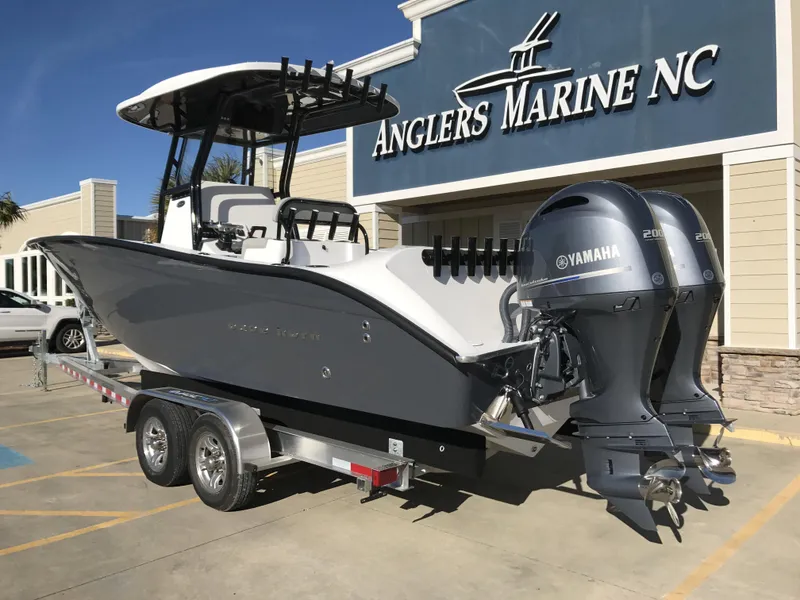 Slide: The Image of 2024 Cape Horn 27 XS boat with twin Yamaha engines at Anglers Marine NC. - 5