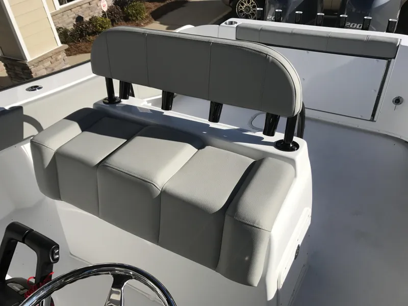 Slide: The Image of 2024 Cape Horn 27 XS boat seating and helm station. - 7